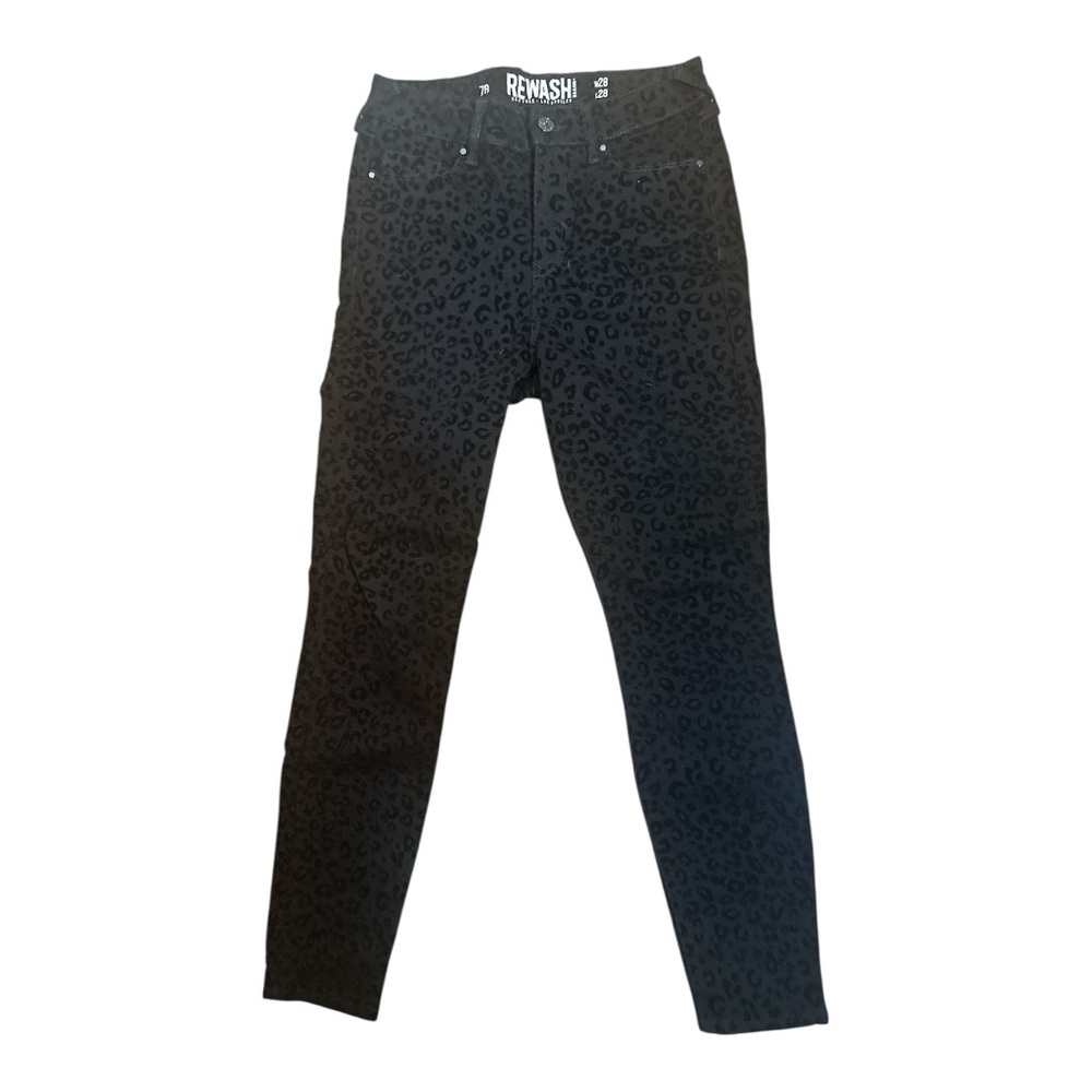 Rewash Dark Leopard Print Jeans - Picture 8 of 8